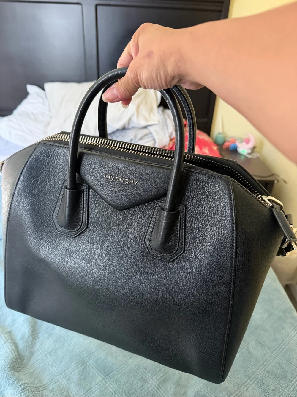 Givenchy Black Leather Satchel with Top Handles